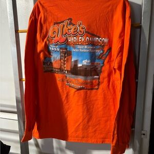 Uke's Harley-Davidson Orange Graphic Long Sleeve Tee